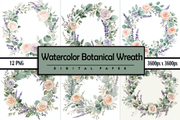 Download Watercolor Botanical Wreath - Watercolor botanical wreath Collection