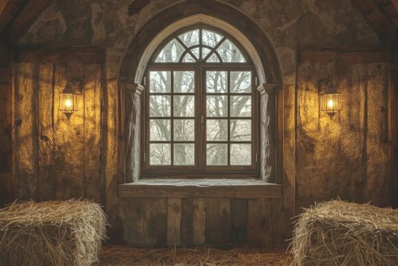 Download Rustic Barn Interior Wall Illustrations - Interior Collection