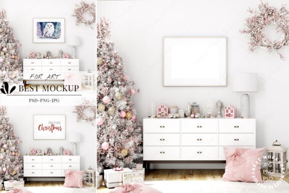 Download Christmas Frame Mockup, Interior Mockup - Interior Collection