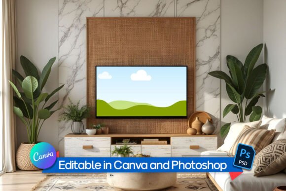 Download Interior Wall TV Frame Mockup - Interior Collection