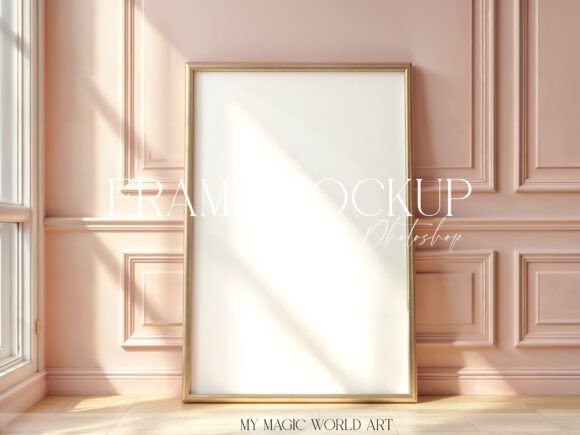 Download Interior Mockup Large Frame at Pink Wall - Interior Collection