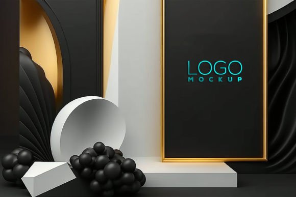 Download Logo Mockup, Black Frame Interior Mockup - Interior Collection