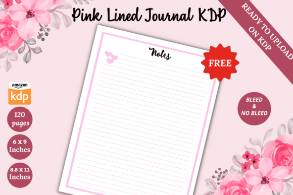 Download FREE Pink Lined Journal KDP Interior - Interior Collection