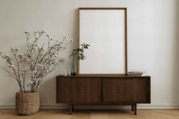 Download Blank Poster Frame Mockup in Interior - Interior Collection