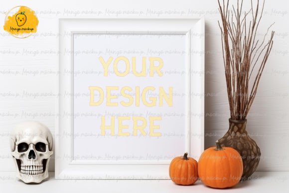 Download Skull Mockup in Interior and Pumpkin - Interior Collection