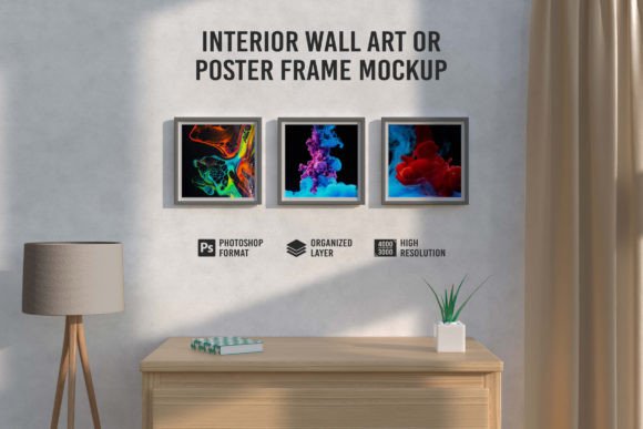 Download Interior Wall Art or Poster Frame Mockup - Interior Collection