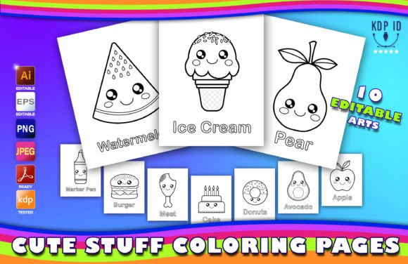 Download Cute Stuff Coloring Pages - KDP Interior - Interior Collection