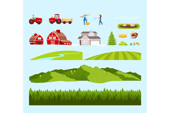 Download Village Workers and Fields Cartoon - Fields Collection