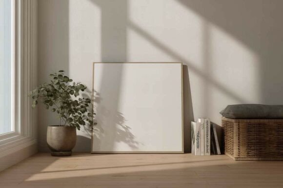 Download Blank Poster Canvas Mockup in Interior - Interior Collection